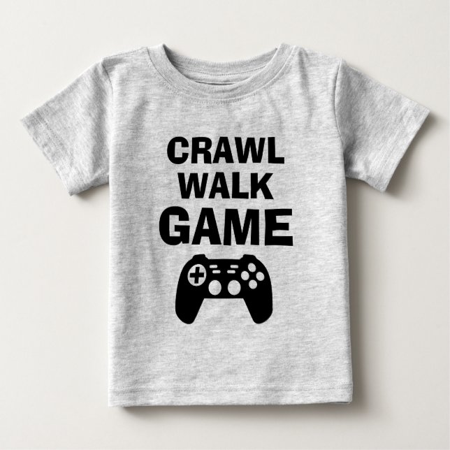 CRAWL WALK GAME divertido juego cita camisetas beb (Anverso)