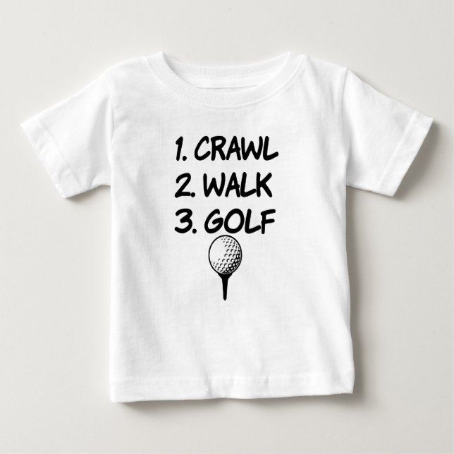 Crawl Walk Golf graciosa camiseta para niños (Anverso)