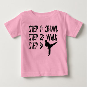 Crawl Walk Karate, camiseta para bebés