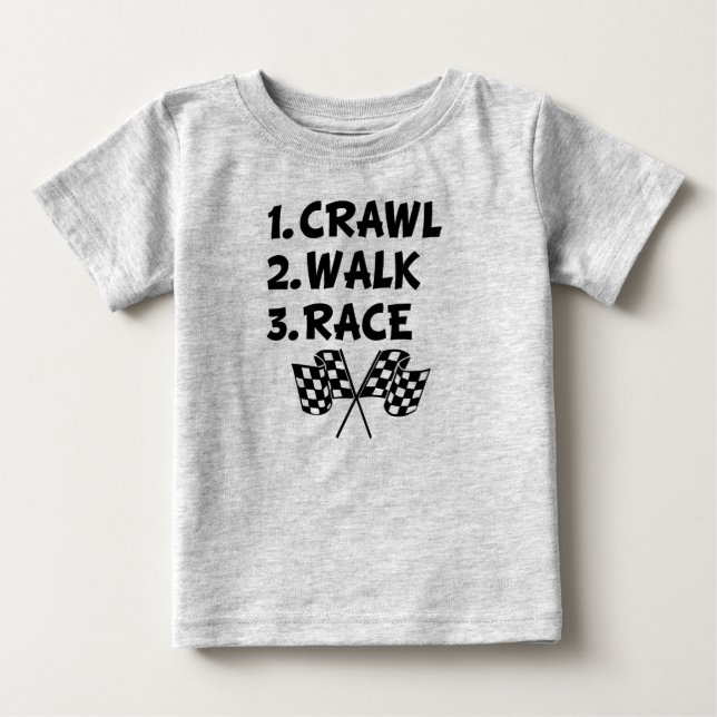 Crawl Walk Race graciosa camiseta de niño (Anverso)