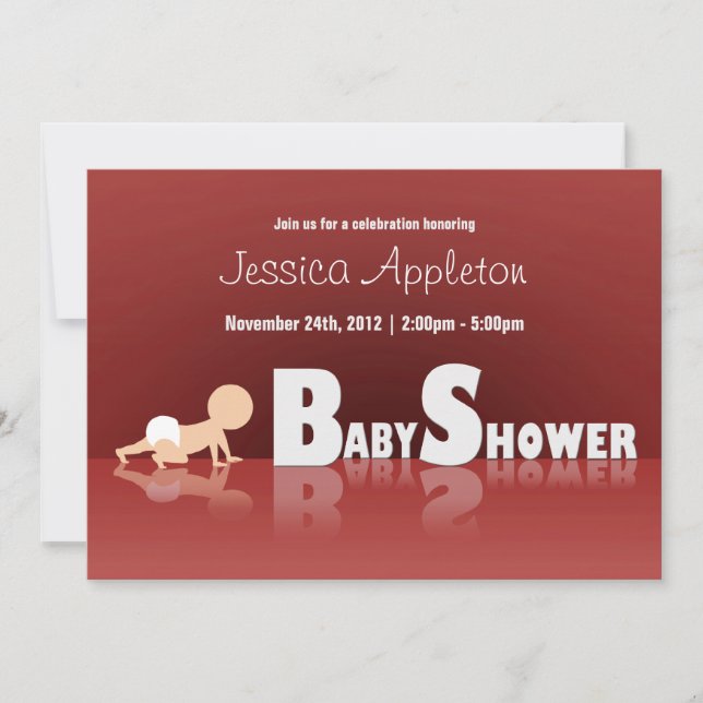 Crawling Baby Reflection Baby Shower Invitaciones (Anverso)