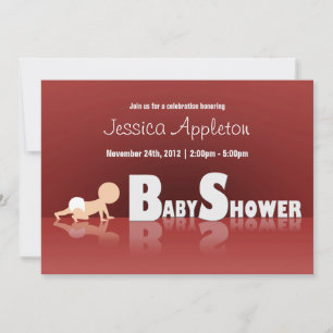 Crawling Baby Reflection Baby Shower Invitaciones