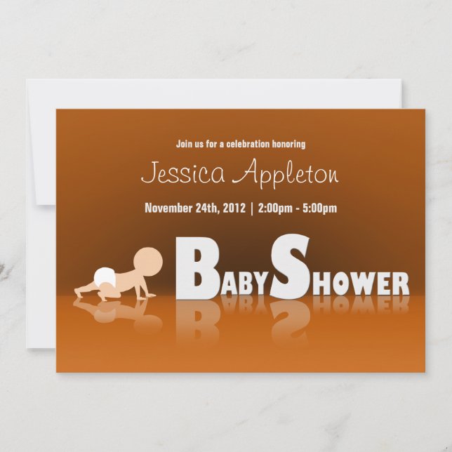 Crawling Baby Reflection Baby Shower Invitaciones (Anverso)