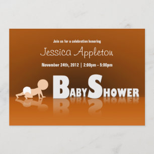Crawling Baby Reflection Baby Shower Invitaciones