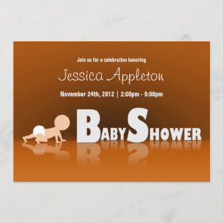 Crawling Baby Reflection Baby Shower Invitaciones