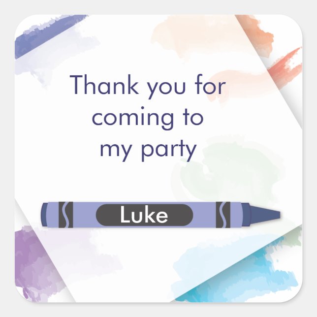 Crayon Favor Pegatina | Compra (Anverso)