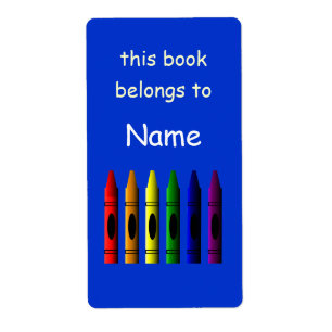 Crayon Nombre Etiqueta de la placa de la escuela C