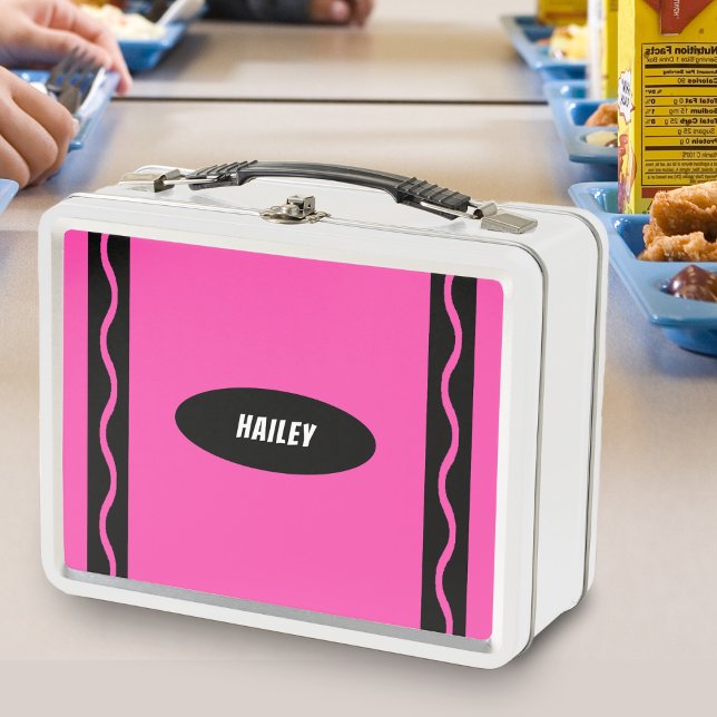 Crayón rosa (Pink Crayon Metal Lunch Box)