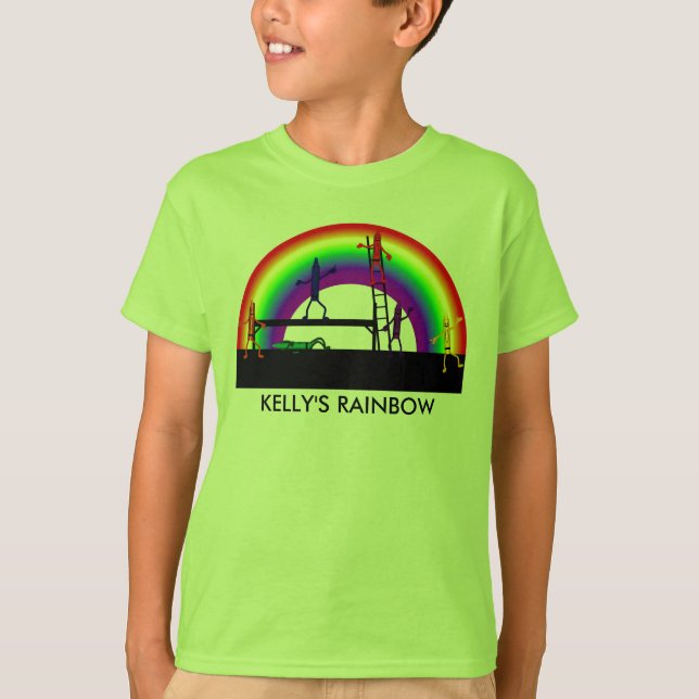 Crayones colorean la camiseta amarillo arcoiris de (Anverso)