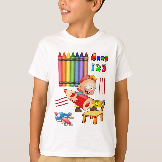 Crayones Números Colorful Boys camiseta (Anverso)
