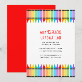 Crayons Invitación a graduación preescolar