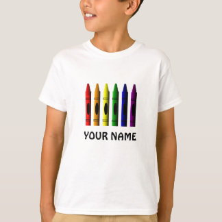 Crayons Nombre Crayon Niños Camiseta Confort