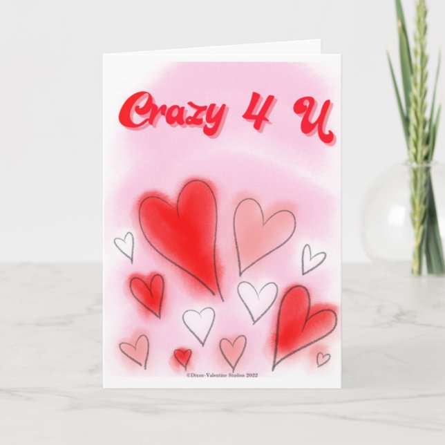 Crazy 4 U Tarjeta El día de San Valentín (Anverso)