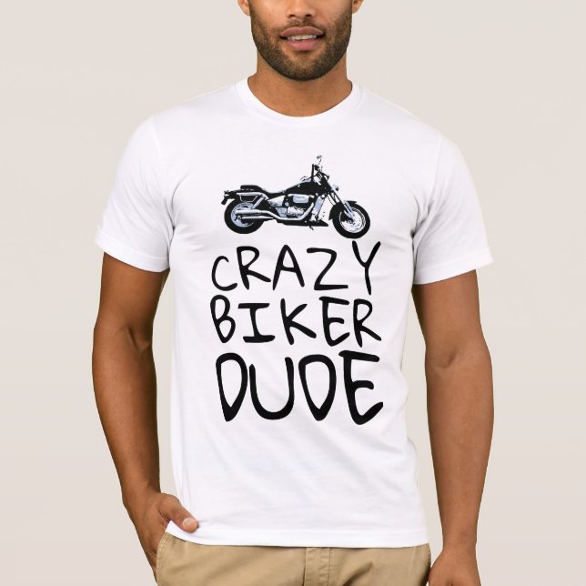 CRAZY BIKER DUDE camisetas para motocicletas mascu (Anverso)