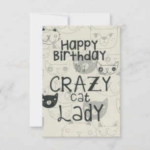Crazy Cat Lady Birday Card