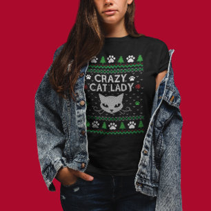 Crazy Cat Lady Navidades feos suéter