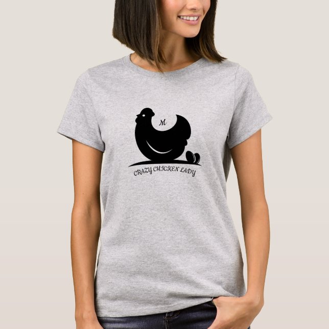 Crazy Chicken Lady Monograma camiseta (Anverso)