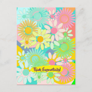 ¡Crazy Daisy Bloom Piensa Exponencialmente! postal