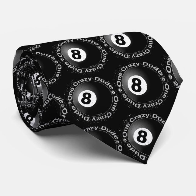 Crazy Eightball Biker hombres corbata (Enrollado)