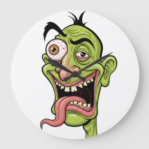 Crazy Green Zombie Personalizado reloj de pared - 