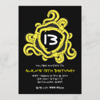 Crazy Invitaciones de cumpleaños de flores amarill