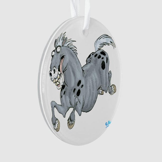 Crazy Personalizado Horse Ornamento acrílico (Anverso)
