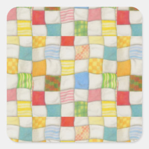 CRAZY QUILE Pequeños Pegatinas Cuadrados