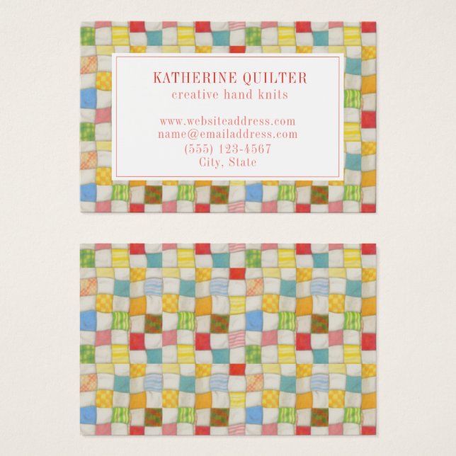 CRAZY QUILE tarjeta de visita Euro (Anverso y reverso)