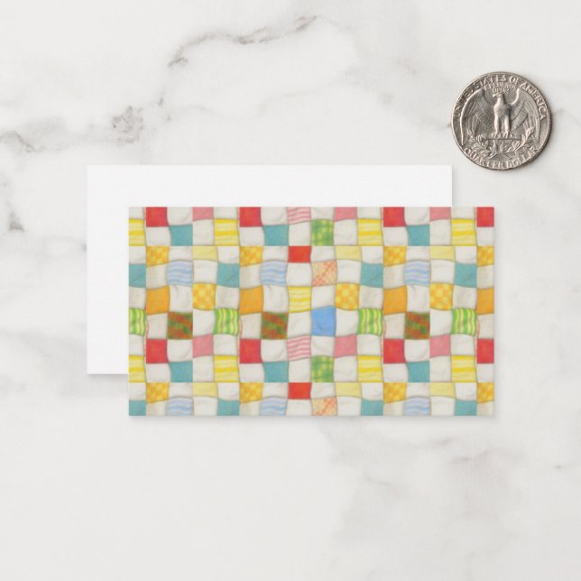 CRAZY QUILT 3.5x2 Tarjeta plana / Horizontal (Anverso/Reverso In Situ)