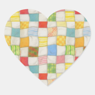 CRAZY QUILT Heart Pegatinas