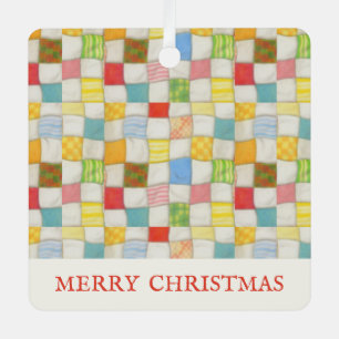 CRAZY QUILT Metalizado Ornamento cuadrado + texto