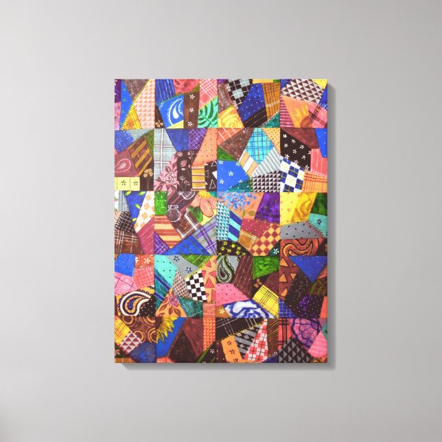 Crazy Quilt Parchwork Quilt Resumen Arte Geométric (Anverso)