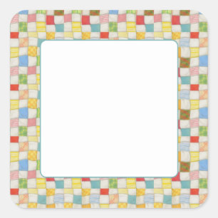 CRAZY QUILT Pegatinas de 1,5" de altura cuadrada