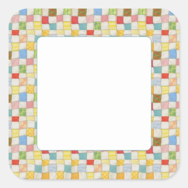 CRAZY QUILT Pegatinas de 3" Square Matte (Anverso)