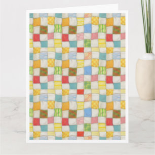 CRAZY QUILT Tarjeta de Agradecimiento Grande / Bla