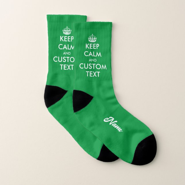 Crazy verde calcetines deportivos con personalizad (Par)