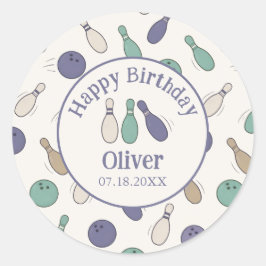 Crea Diversión Fiesta Retro de Bolos Calcomanía