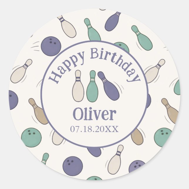 Crea Diversión Fiesta Retro de Bolos Calcomanía (Anverso)