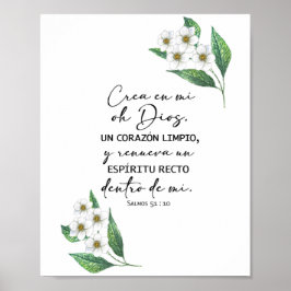 Crea en mi oh Dios, salmos 51 Póster