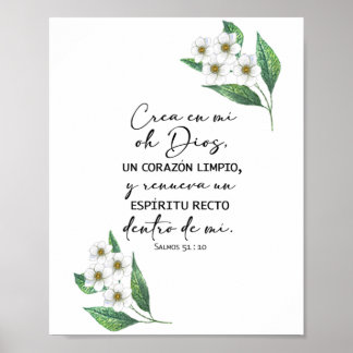 Crea en mi oh Dios, salmos 51 Póster