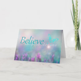 Crea en sus sueños, tarjeta inspiradora