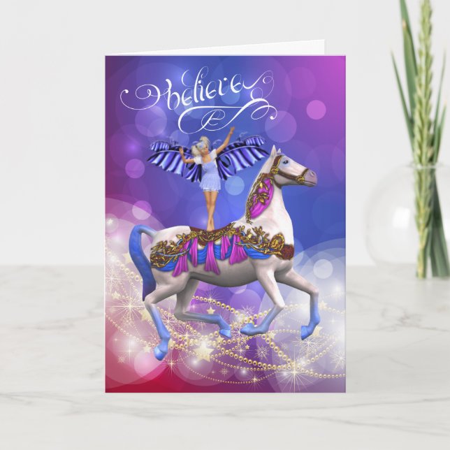 ¡CREA! Tarjeta de caballo y faerie para navidades (Anverso)