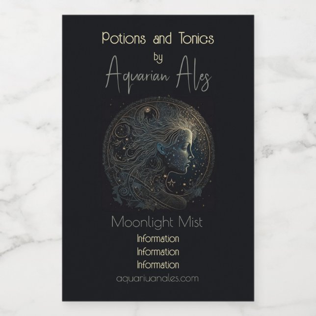 Crea tu propia astrología mística Aquarius Zodiac (Etiqueta única)