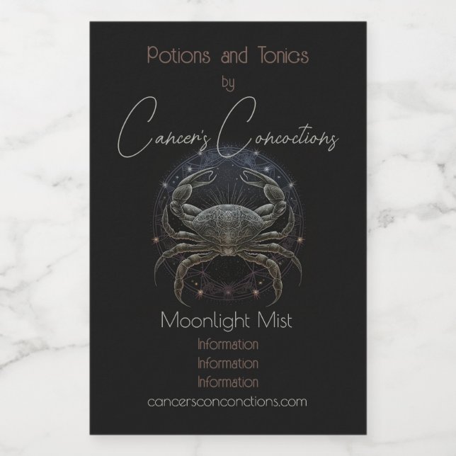 Crea tu propia Astrología Mística Cáncer Zodiaco (Etiqueta única)