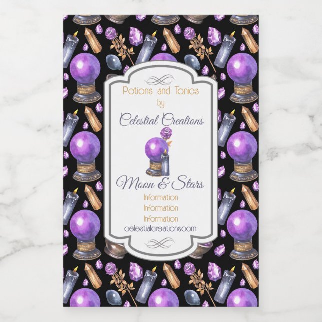 Crea tu propia bola de cristal púrpura (Etiqueta única)