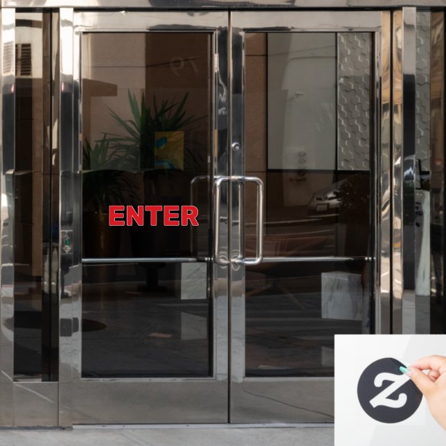 Crea tu propia calcomanía de ventana de entrada pe (Puerta de oficina)