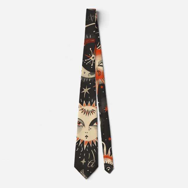 Crea tu propia corbata celeste de naranja negro (Anverso)