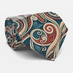 Crea tu propia corbata tribal festiva roja teal ar