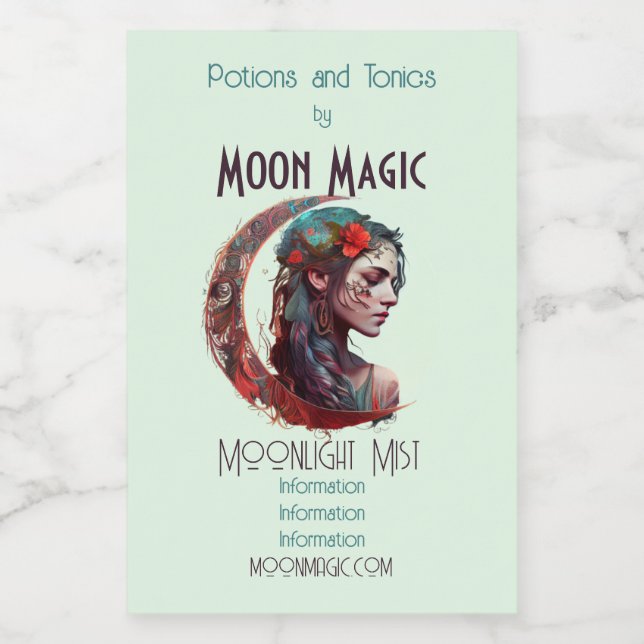 Crea tu propia Diosa de la Luna de la Media Luna d (Etiqueta única)