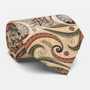 Crea tu propia elegante corbata tribal roja dorada